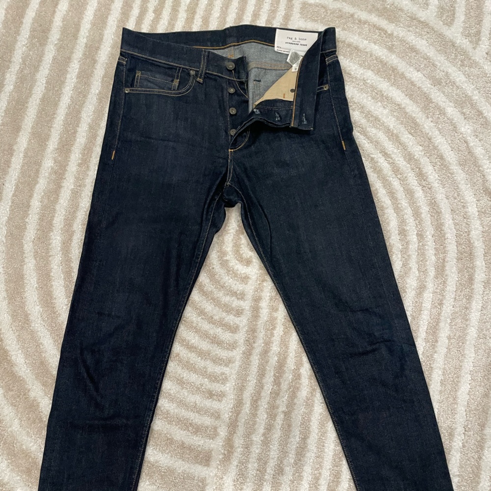 Rag & Bone Selvage denim dark blue jeans size 32 fit 0 skinny fit